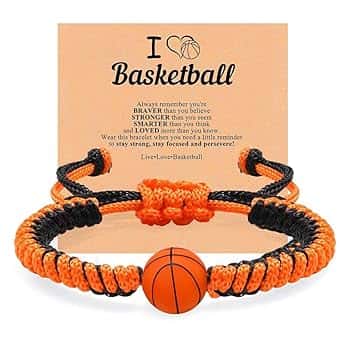 ARHZ 1 Pezzo Corda nera e arancione + Bracciale da basket intrecciato, Regalo di Pasqua per bambini di 5-12 anni, Bracciale da basket per ragazzi, Regalo di basket per ragazzi