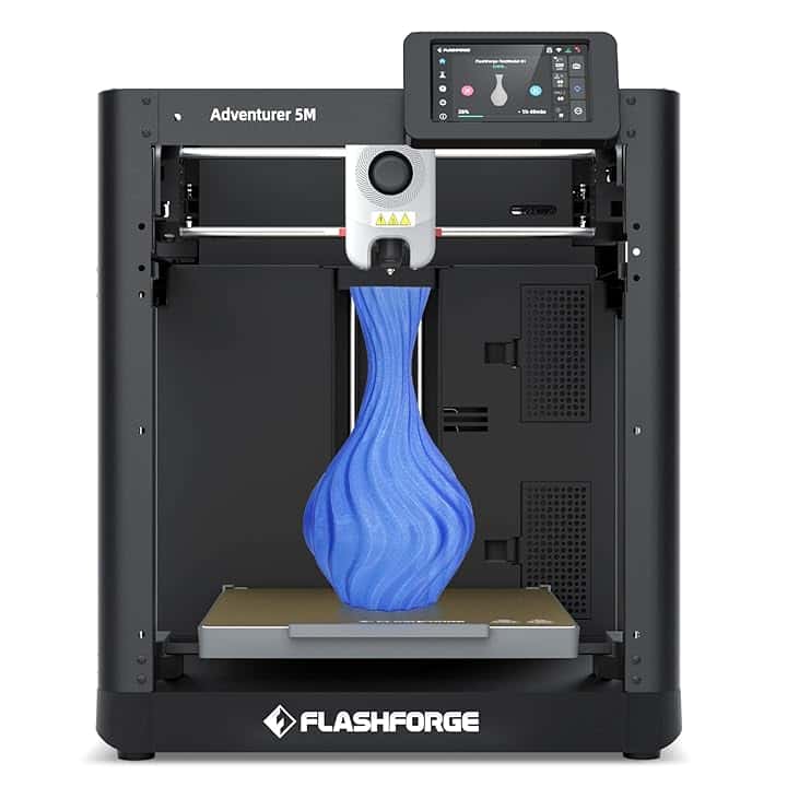 Stampante 3D Flashforge Adventurer 5M con Primo Strato Impeccabile,Livellamento Automatico e Ugello Rapido Rimovibile,Velocità Massima 600mm/s,Struttura Interamente in Metallo CoXY,Supporto PLA/PETG