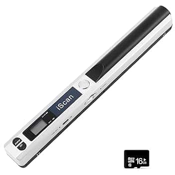 AOZBZ Scanner Per Documenti Portatile, 900 Dpi, Scanner di Immagini USB A4 a Colori, Scanner Portatile Per Foto, Scansione Pratica (Micro Bisogno di Schede SD/TF) (Bianco Con scheda di memoria)