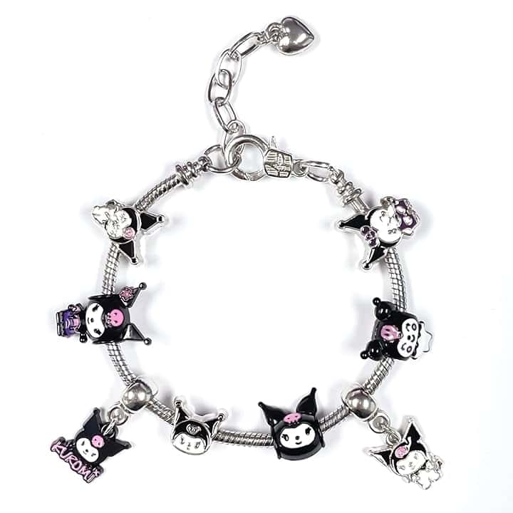 Ubephant Bracciale Kuromi, Bracciale Sanrio, Kuromi Bracciali, K-uromi Bracciali Pendente, 18+5cm Amicizia Sanrio Gioielli Regalo per Fans