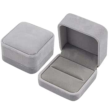 SZCXDKJ Velluto Scatola di Gioielli per Anelli Orecchini Collana Braccialetti Confezione Regalo per Nozze Fidanzamento Double Ring Jewelry Box