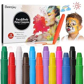 Set Truccabimbi, 12 Colori per Body Painting, Sicuro per Pelli Sensibili e Gravidanza, Ideale per Carnevale, Halloween, Natale, Cosplay, Trucco Lavabile, Regalo per Bambini
