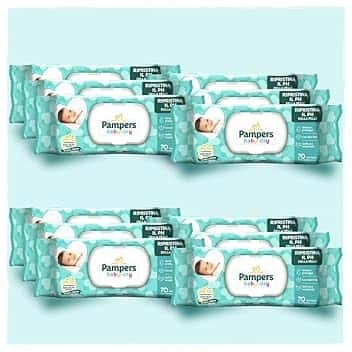 Pampers Baby Dry Salviette Umidificate per Neonati e Bambini, 840 Unità (12 Confezioni), Formato Scorta, Con Aloe Vera, Ripristina il PH Naturale della Pelle, Protezione da Irritazioni