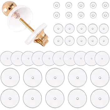 AFCJLTO AFCJLTO 40 Pezzi Dischetti Silicone Piercing, Dischetti Silicone Piercing Cheloidi, Orecchini in Silicone con Dischi Perforati Trasparenti Orecchini a Disco per Cuscinetti,3/5/7/9mm