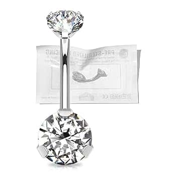 WARRIOR Piercing Ombelico STERILE Acciaio Chirurgico 316 L a Banana Classico Basic