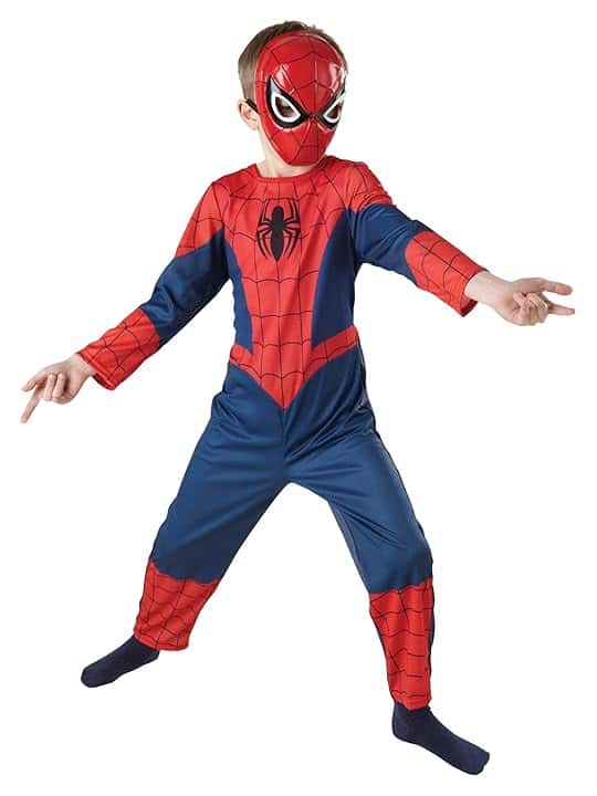 Rubie's Rubies Maschera Spiderman per bambino e bambina, Rosso e nero, Licenza Ufficiale Marvel Avengers, Taglia Unica, Unisex per Carnevale, Cosplay, Cumpleanno e Fest
