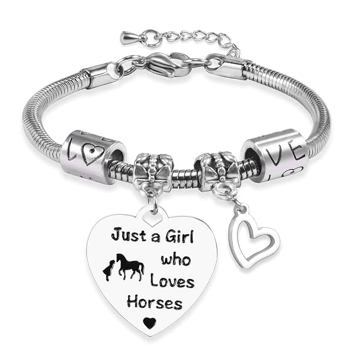 YELUWA Bracciali Da Donna Ragazza Cane/Cavalli Regali Compleanno Graduazione Natale Inspirational Gioielli Bracciali Animale Amanti Amicizia Adolescenti Figlia Sorella Mogli Con Confezione Regalo