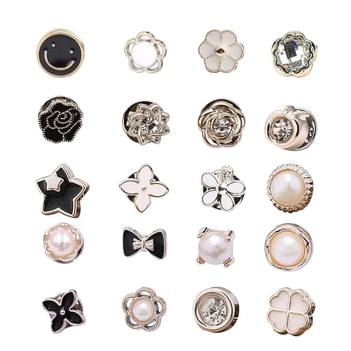Aeuezxx Spille a Bottone, 20 Pezzi Bottoni da a Spillo, Camicia da Spilla Bottoni, Spille di Sicurezza a Bottone, Accessorio Invisibile per Camicia, Senza Cucire