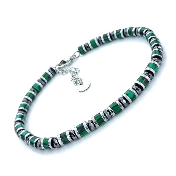 SAGA GIOIELLI Bracciale Uomo Rondelle Colorate Acciaio