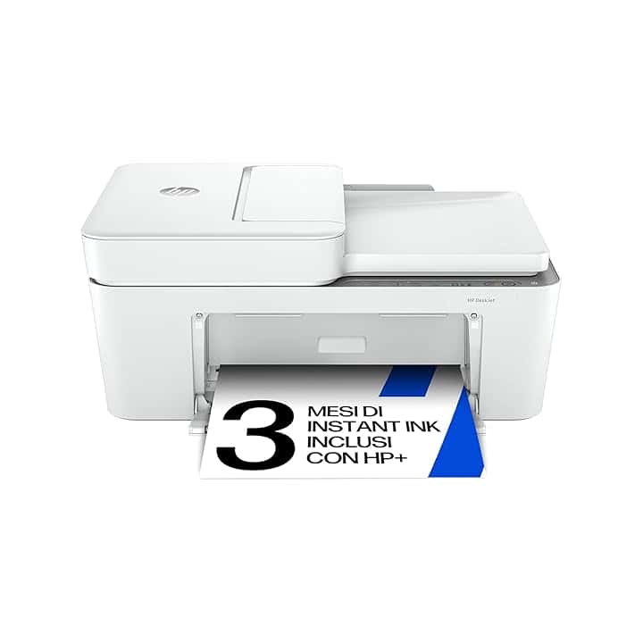 HP DeskJet 4220e 588K43, Stampante Multifunzione a Getto d'Inchiostro A4 a Colori, Fronte e Retro Manuale, 8,5 ppm, Wi-Fi, ADF, Fax da mobile, 3 Mesi di Inchiostro Instant Ink Inclusi, Bianca