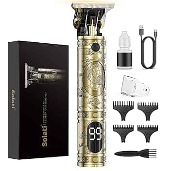Tagliacapelli Uomo, LED Rasoio Elettrico Barba Macchinetta per Capelli Portatile Tagliacapelli Uomo Professionale Trimmer Regolabarba Regola Barba Elettrico Trimmer Capelli Con 3 Pettini