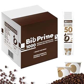 1000 Bicchierini Caffè Carta 65ml Monouso - Bicchieri Caffè Carta Biodegradabili - Bicchierini da Caffè usa e getta Ecosostenibili