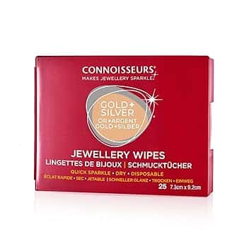 Connoisseurs Connoisseurs Pulizia Panno Gioielli - Adatto per Pulire Argento Ed Oro - Scudo Anti Ossidazione per Lucentezza - 25 Panni a Secco Non Tossici