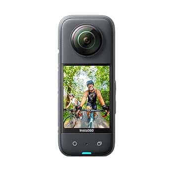 Insta360 X3, Action cam a 360° impermeabile con adesivi, sensore da 1/2", 360° 5.7K, foto a 360° a 72 MP, stabilizzazione, touchscreen da 2,29", feedback vibrazioni, editing con IA, live streaming