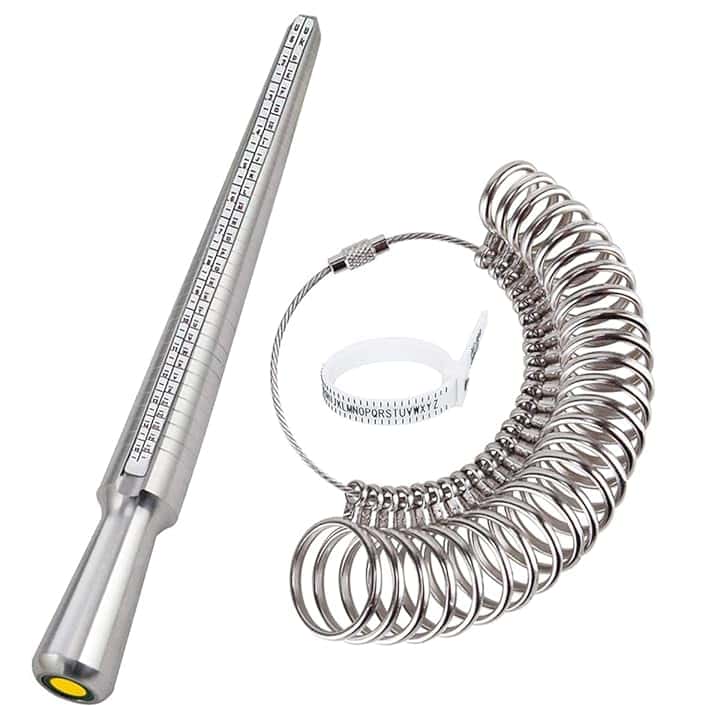 DoGeek Ring Sizer Scale di Misura Strumenti per misurare Gli Anelli diametri Strumenti di dimensionamento delle Dita UK Taglie A-Z Metal Steel