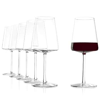 Stölzle Lausitz Calici Vino Rosso Power Set di 6, 520ml – Bicchieri di Qualità per Vini Corposi – Calici Moderni con Design Angolare per un Aroma Massimo – Resistenti e Lavabili in Lavastoviglie