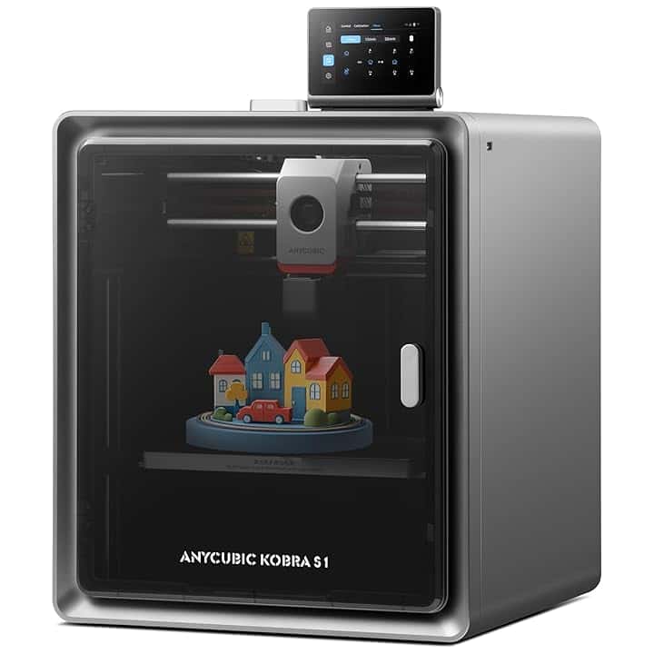 ANYCUBIC Kobra S1 3D Stampante FDM Multicolore Intelligente, 600 mm/s ad Alta Velocità, Struttura CoreXY Chiusa, Monitoraggio AI per Principianti ed Esperti, Dimensioni di Stampa 250 * 250 * 250 mm