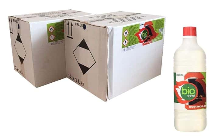 24x Bioetanolo da 1 lt combustibile liquido ecologico naturale inodore per camino stufa biocamino BIOSPRINT