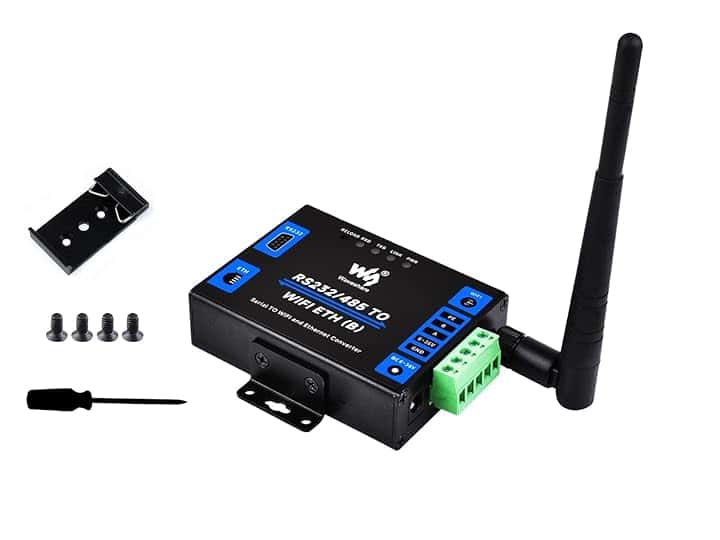 Convertitore RS232/485 a WiFi Ethernet Server Seriale, Modbus Gateway, MQTT Gateway, Supporto Seriale a WIFI, Seriale a Ethernet, Ethernet a WIFI ecc. Alimentazione DC 6~36V