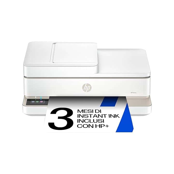 HP Envy 6520e 714N9B, Stampante Multifunzione a Getto d'Inchiostro A4 a Colori, Stampa Fronte e Retro Automatica, Fino a 10 ppm, Wi-Fi, ADF, Fax, 3 Mesi di Inchiostro Instant Ink Inclusi, Portobello