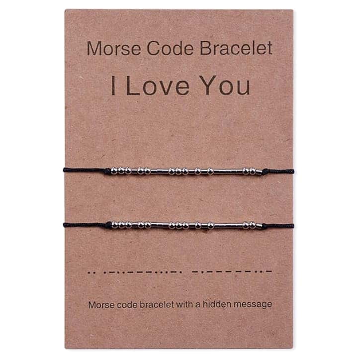 Cheerslife 2 Ti Amo Codice Morse Bracciali Coppie Amicizia Uomo Donna Fidanzato Fidanzata Abbinamento Relazione Perline Braccialetto Set Gioielli Regali Per Lui E Lei Regali Di San Valentino