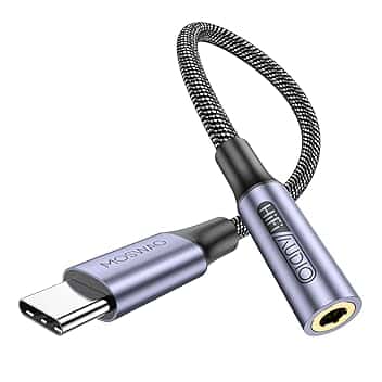 MOSWAG Adattatore jack per cuffie USB C a 3.5mm con DAC integrato, Adattatore usb c jack con dongle aux compatibile con 17 Pro Max Air, Samsung Galaxy S25 S24 S23, Note 20, Pixel 8, iPad Pro e altri