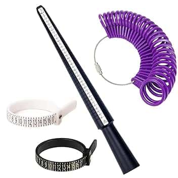 NJCXOLA 4 Pezzi Misuratori per Anelli, Misuratore di Anelli Professionale, Strumento Calibro per la Misurazione Degli Anello Scala di Misure Dimensione da Dito per Taglie Standard di EU US UK