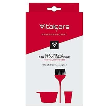 Vitalcare | Set Tinta Capelli, Set di 3 Strumenti per la Colorazione dei Capelli, (1 Ciotola + 1 Misurino 135 ml + 1 Pennello)