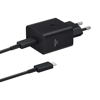 Samsung EP-T4511 Caricabatterie originale 45W Super Fast Charging, Porta USB-C (con Cavo), Nero