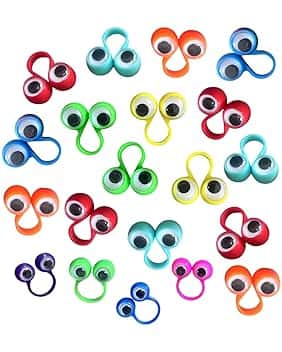 20 pezzi Occhio Dito Marionette,Dito Giocattolo,Occhi Marionette da Dito Confezione,Eyeball Ring,Plastica Bulbi Oculari Bambini Dito Giocattoli,Occhio Marionette da Dito
