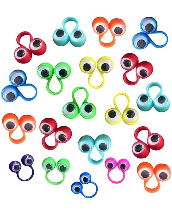 20 pezzi Occhio Dito Marionette,Dito Giocattolo,Occhi Marionette da Dito Confezione,Eyeball Ring,Plastica Bulbi Oculari Bambini Dito Giocattoli,Occhio Marionette da Dito