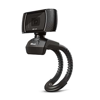 Trust Trino Webcam HD con Microfono Incorporati, 1280 x 720, USB 2.0, Video Camera per PC con Pulsante Foto, Supporto Universale, per Mac, Windows, Laptop, Computer, Teams, YouTube, Zoom - Nero