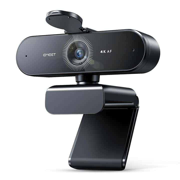 Webcam NOVA 4K, Webcam 4K con 2 Microfoni con presa d'aria, Camera Ultra HD con Visuale e Copertura dell'oggetto a 73°, Correzione Automatica della Luce PDAF, Web Cam per Mac, Laptop, Zoom, Skype ClimatePartner certified