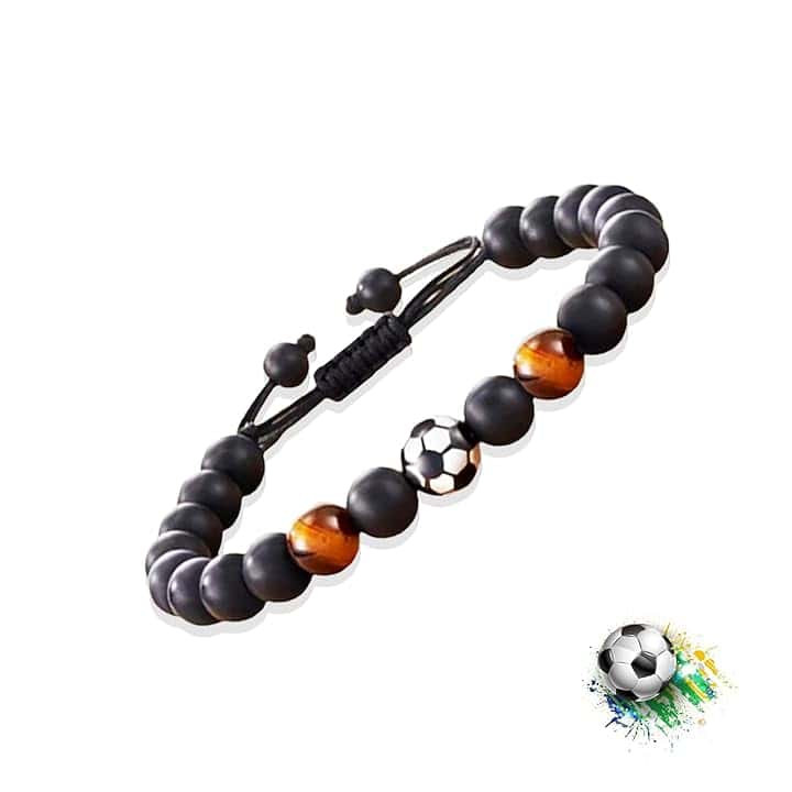 Lolileo Bracciale Calcio, Bracciale Uomo, Braccialetto Calcio Ragazzi E Ragazze Regalo, Bracciale Calcio Regolabile in Tessuto Calcio, Regalo Creativo per Ia Famiglia E Gli Amici
