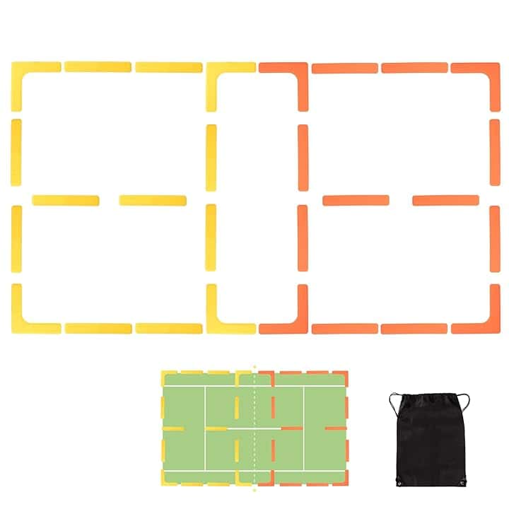 BOOSTEADY Kit di Marcatori per le Linee del Campo Anti-scivolo e Resistenti al Vento 28 Pezzi o 84 Pezzi, Campo di Rete per Pickleball per Campi all'aperto e al Coperto