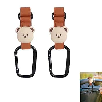 2 Pezzi Ganci per Passeggino Portaborse, Gancio Passeggino per Borsa, Grandi Clip a Moschettone per Carrozzina, Adatto per Rimorchi, Deambulatori, Rimorchi per Biciclette