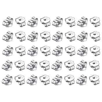PLABBDPL PLABBDPL 20 Pezzi Chiusure per Orecchini Anallergici Tappo Orecchini Argento Sterling 925 Sicurezza Ferma Orecchino Farfalla per Pesanti Orecchini Gioielli Bianco K Tono