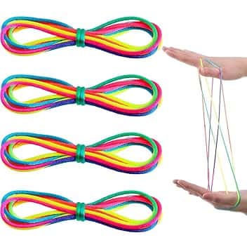4 Pezzi Finger Twist Gioco A Filo,Gioco Del Dito Della Stringa Bambini,Finger String Game Rainbow Rope,Giochi Di Corda Mano Bambini,Ottimo Come Piccolo Regalo,Lunghezza 160cm