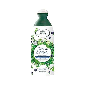 L'Angelica Officinalis, Shampoo Seboregolatore, Ortica e Mirto, Per Capelli e Cute Grassa, Rende i Capelli Forti e Luminosi, Senza Parabeni e Siliconi, 250ml