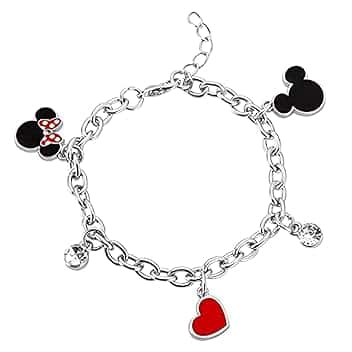 Disney Minnie & Topolino Mickey und Minnie Donna Braccialetto Colore Argento