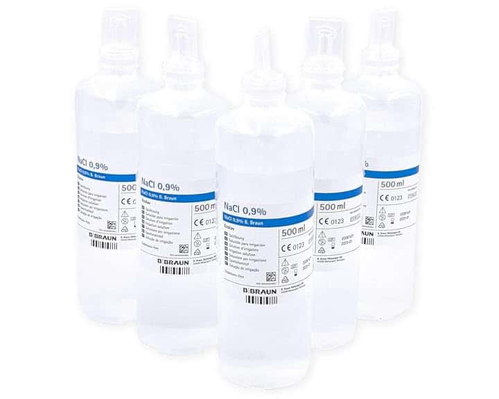 5 flaconi soluzione fisiologica NaCl 0,9% 500 ml sodiocloruro sodio cloruro