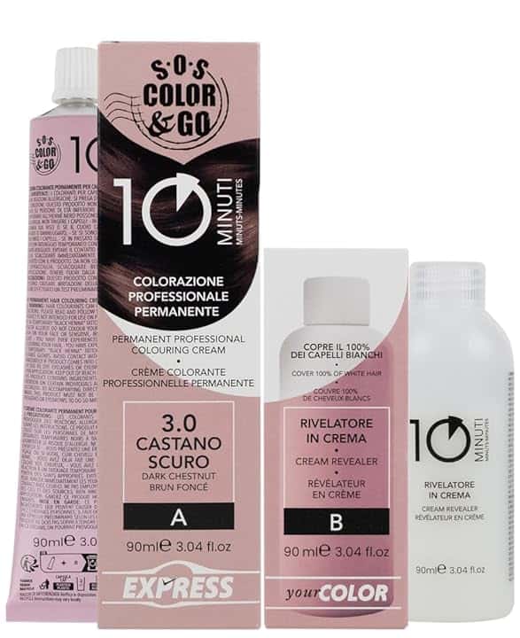A ALAMA Professional Sos Color&Go set colorazione professionale permanente in 10 minuti - 3.0 Castano scuro