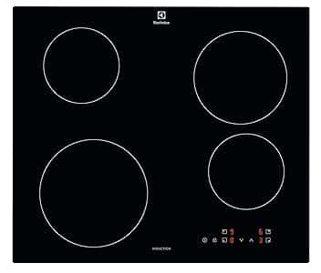 Electrolux Serie 300 Piano Cottura a Induzione da Incasso EIB60424CK, 4 Fuochi Rapidi, Comandi SliderTouch, Sicuro e Facile da Pulire, 60 cm, 590×520 mm, Nero, Design Moderno