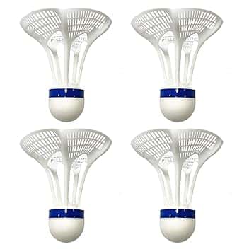 4 Pezzi volano badminton,Badminton, Badminton resistente al vento e, Plastica di palla di nylon resistente al colpo,palline da badminton con Grande Elasticità e Durata Badminton