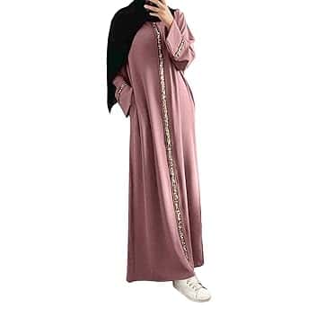 Abiti musulmani per le donne causale plus size manica lunga abaya abito caftani islamico Dubai abiti preghiera Thobe Dubai Outfit Flowy Maxi abito da sera Abaya abito abito da moschea preghiera