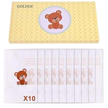 GOLDGE 10 Bustine Corredino del Neonato Ospedale, 38 * 25 cm Buste Ospedale Nascita, Sacchetti Grandi Chiusura con Cursore Ermetico, Scatola dei Colori Confezione per Regalo di Nascita del Bambino
