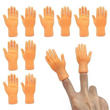 10 Pezzi Tiny Hands, Mini Mano Sinistra Mano Destra Piccola Mano Burattini da Dito Mini Dita per Giochi, Trucchi Magici, Interazione con Animali Domestici, Giocattoli Scherzosi