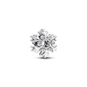PANDORA Moments 794249C01 - Ciondolo a forma di fiocco di neve in argento sterling con zirconi, compatibile Moments