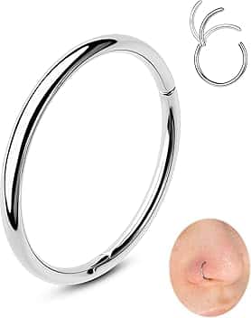 OUFER 20G Anellino Naso Acciaio Chirurgico 316L Piercing Naso Donna Anellino 5/6/7/8/9/10/12 mm Anello Naso Piercing Naso Piercing Naso Nostril Nose Hoop Nose Ring Nose Pin