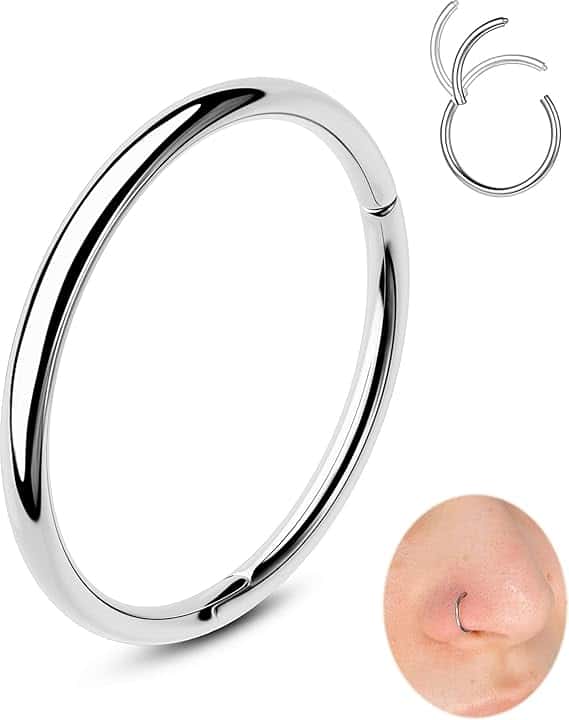 OUFER 20G Anellino Naso Acciaio Chirurgico 316L Piercing Naso Donna Anellino 5/6/7/8/9/10/12 mm Anello Naso Piercing Naso Piercing Naso Nostril Nose Hoop Nose Ring Nose Pin